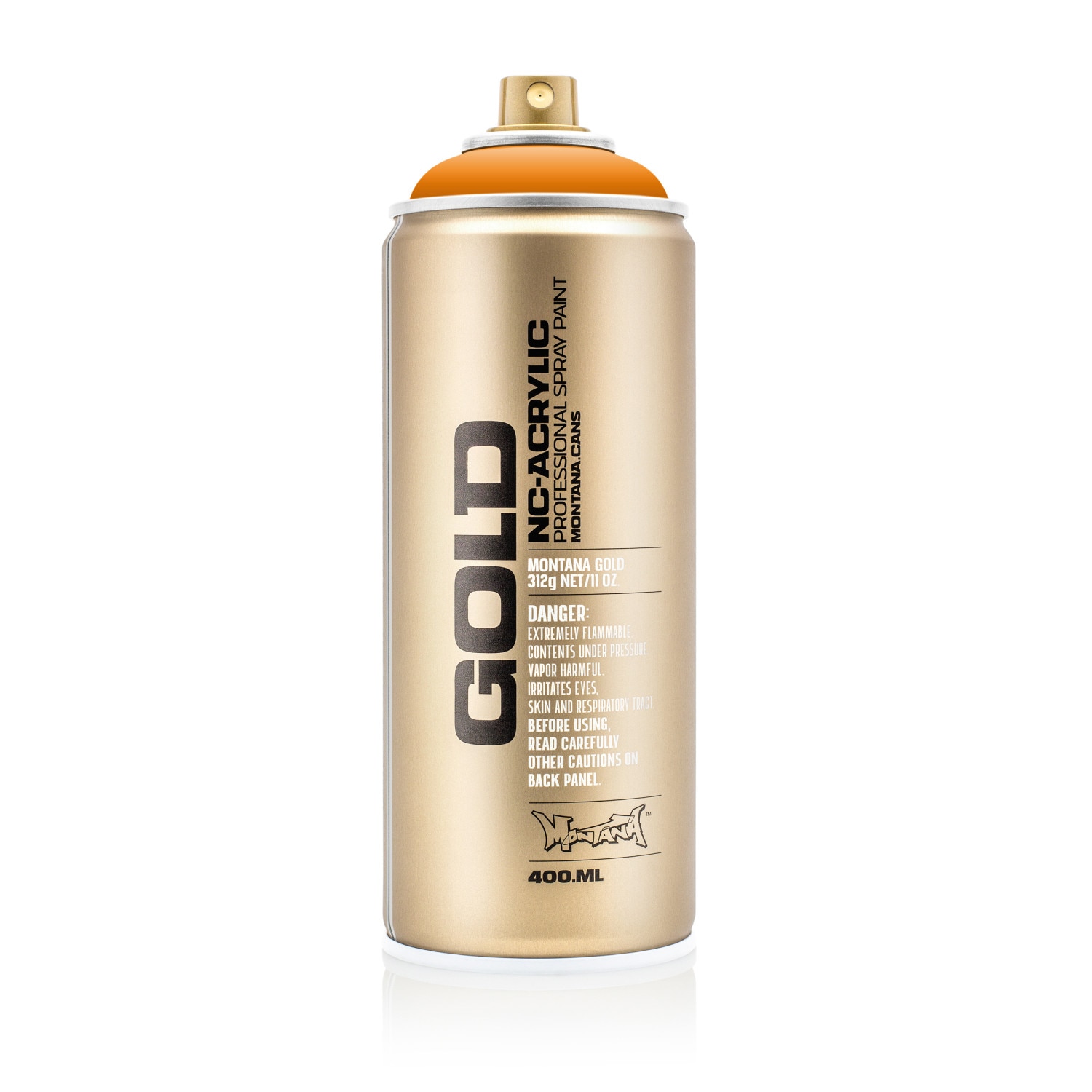 Montana Cans GOLD Spray Paint, 400ml, Shock Light Orange