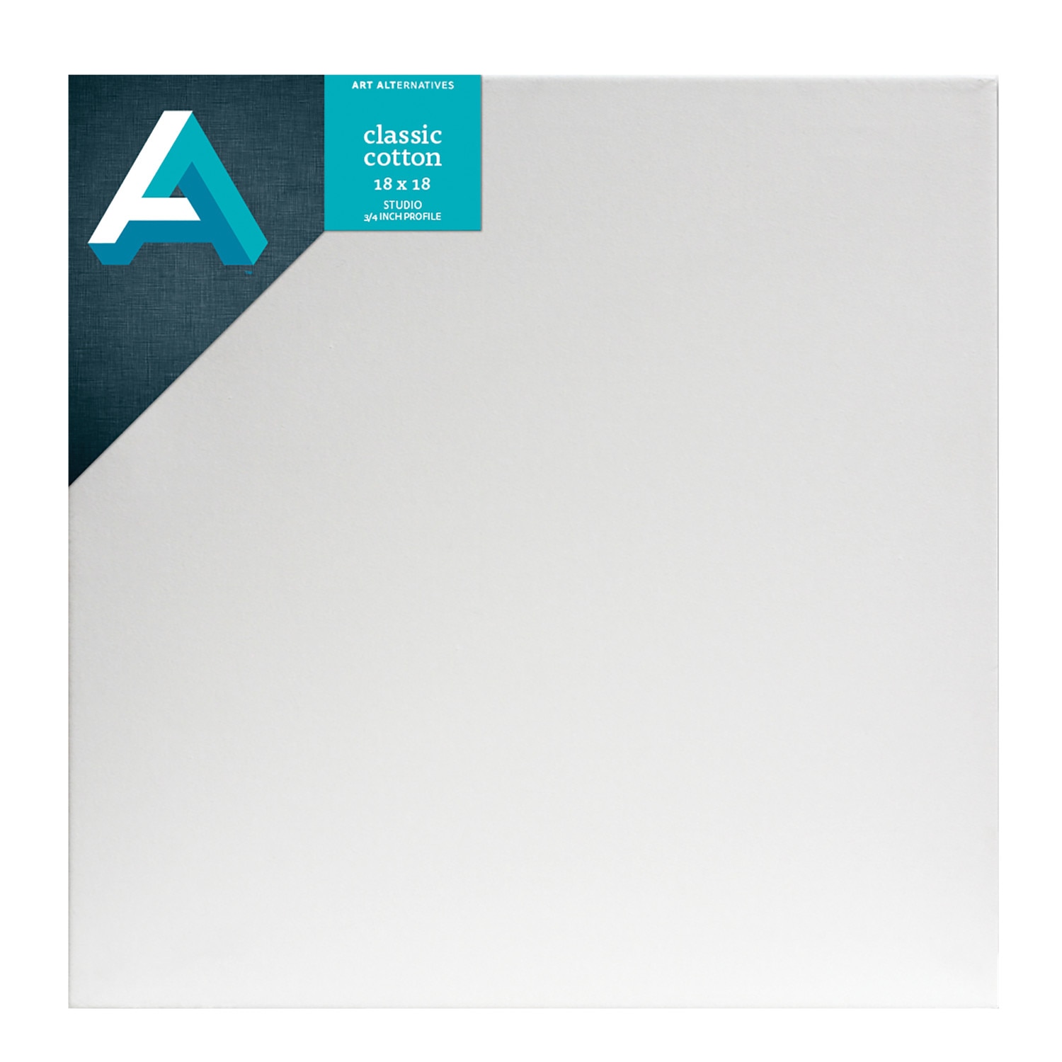 Art Alternatives Classic Cotton Stretched Canvas, Studio, .75" Profile, 18" x 18"