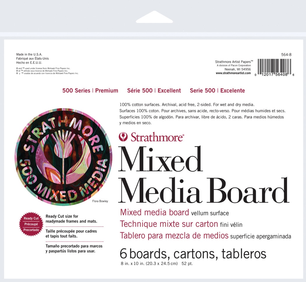 Strathmore Mixed Media Board 500 Series, 8" x 10", 6/Pkg.