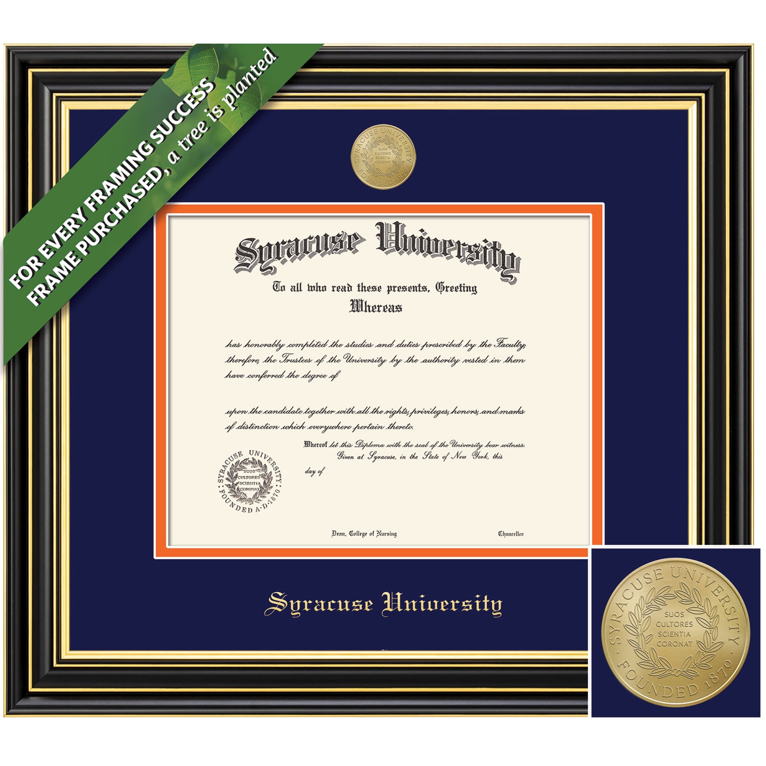 Framing Success 8.5 x 11 Prestige Gold Medallion Bachelors Masters Diploma Frame