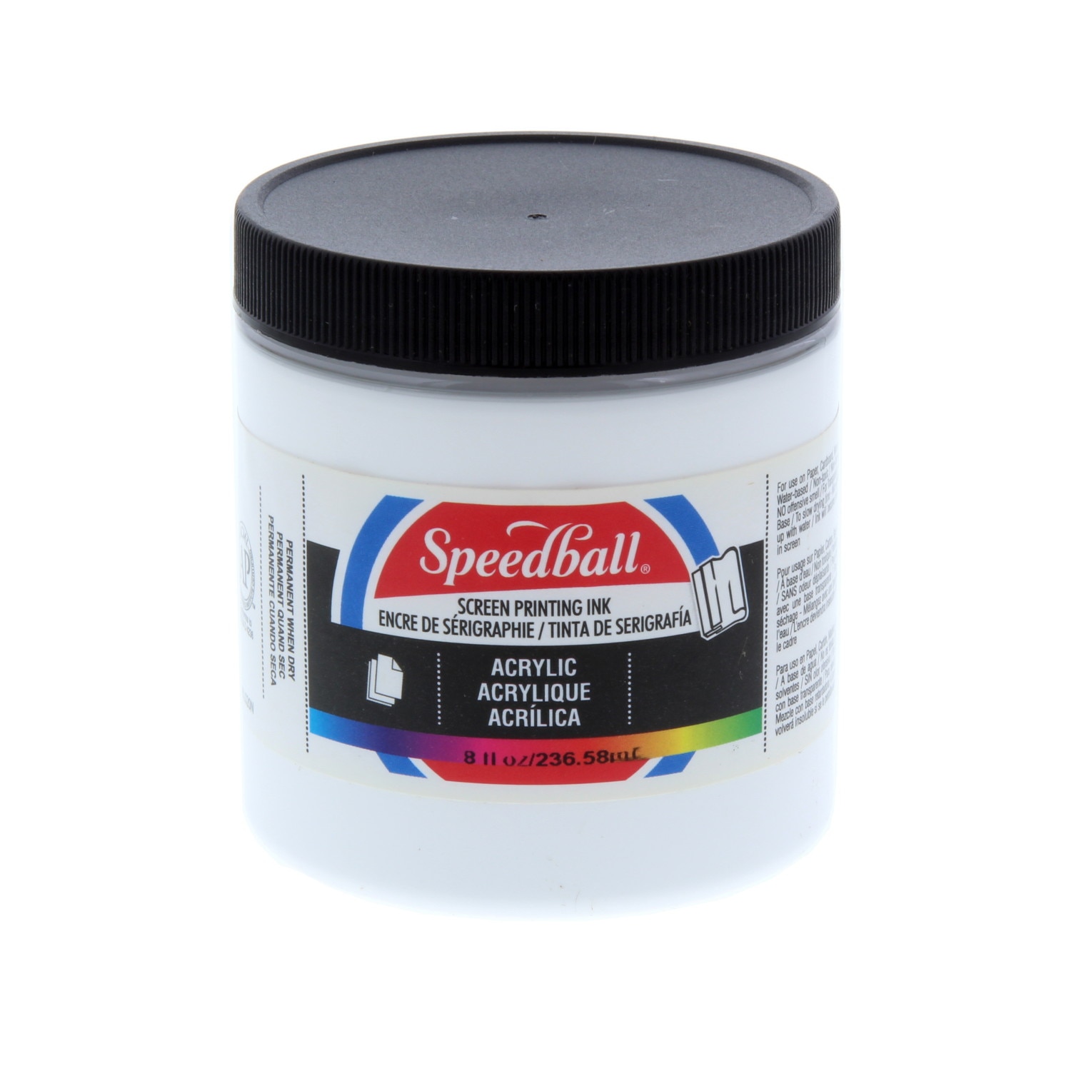 Speedball Permanent Acrylic Screen Printing Ink, 8 oz., White