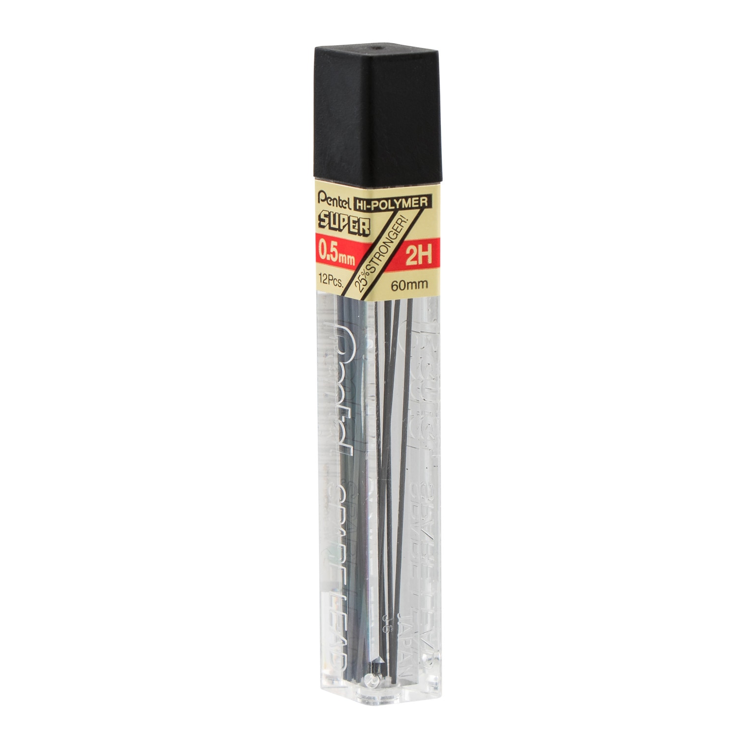 Pentel Super Hi-Polymer Lead Tube Refill, .5mm, 2H