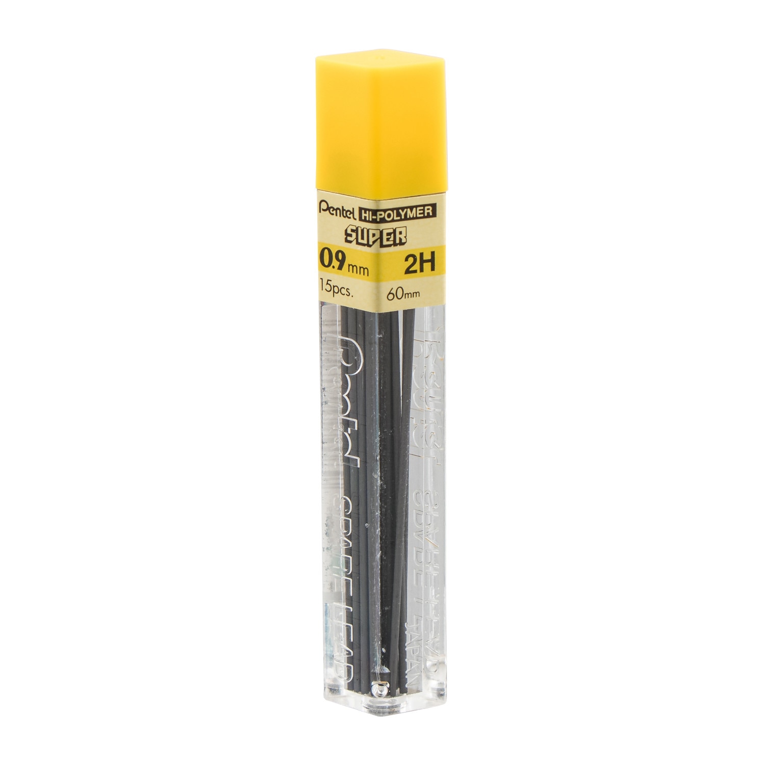 Pentel Super Hi-Polymer Lead Tube Refill, .9mm, 2H