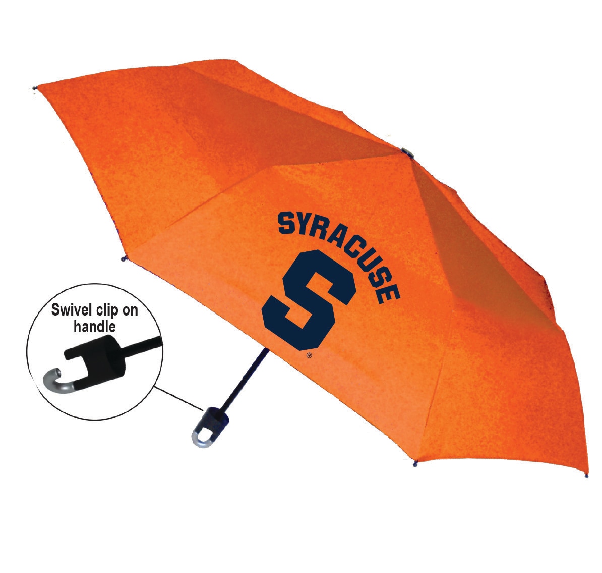 "Storm Clip" Mini Folding Emblematic Solid Umbrella 42" Coverage