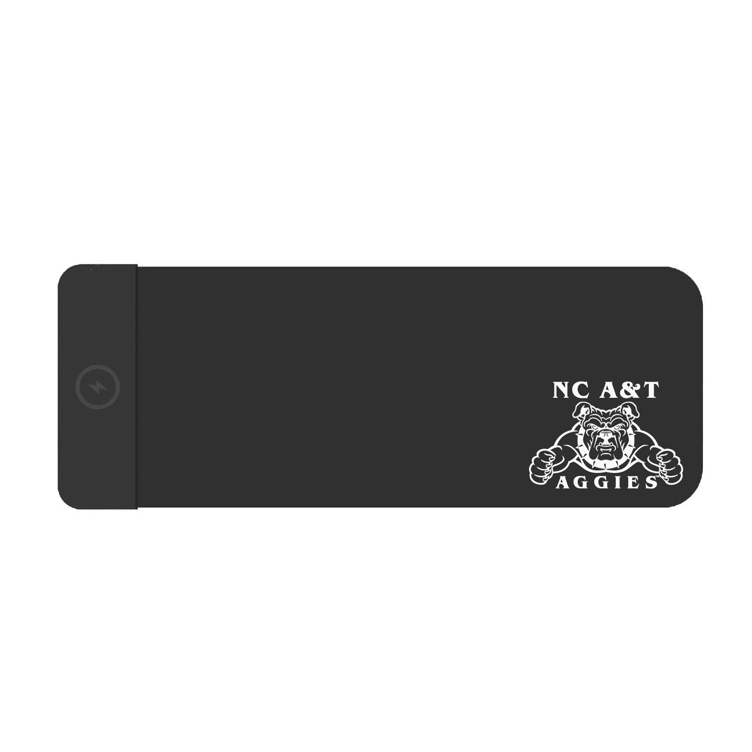 North Carolina A&T State University Cloth Wireless Charging Desk Mat, Black, Classic V1