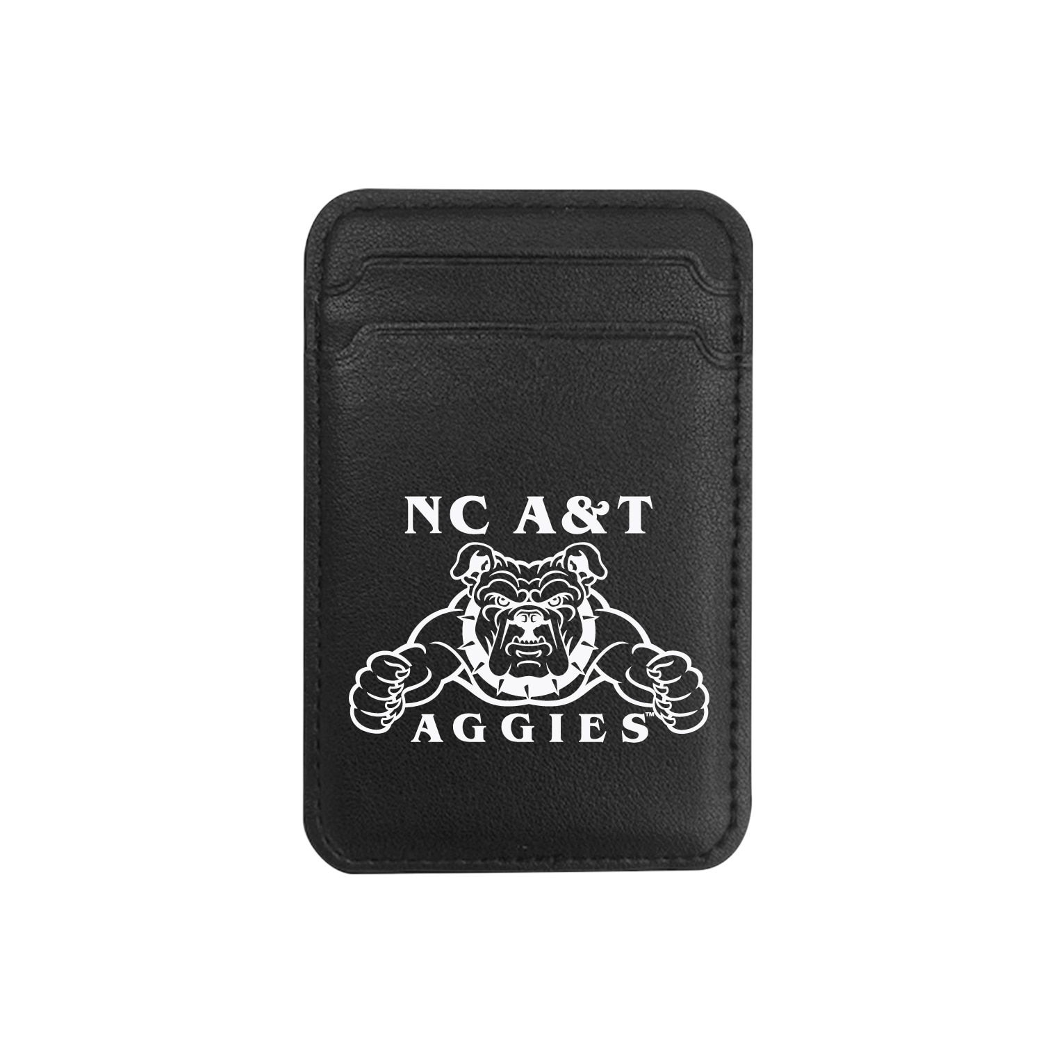 North Carolina A&T State University - Leather Wallet Sleeve (Top Load, Mag Safe), Black, Classic V1