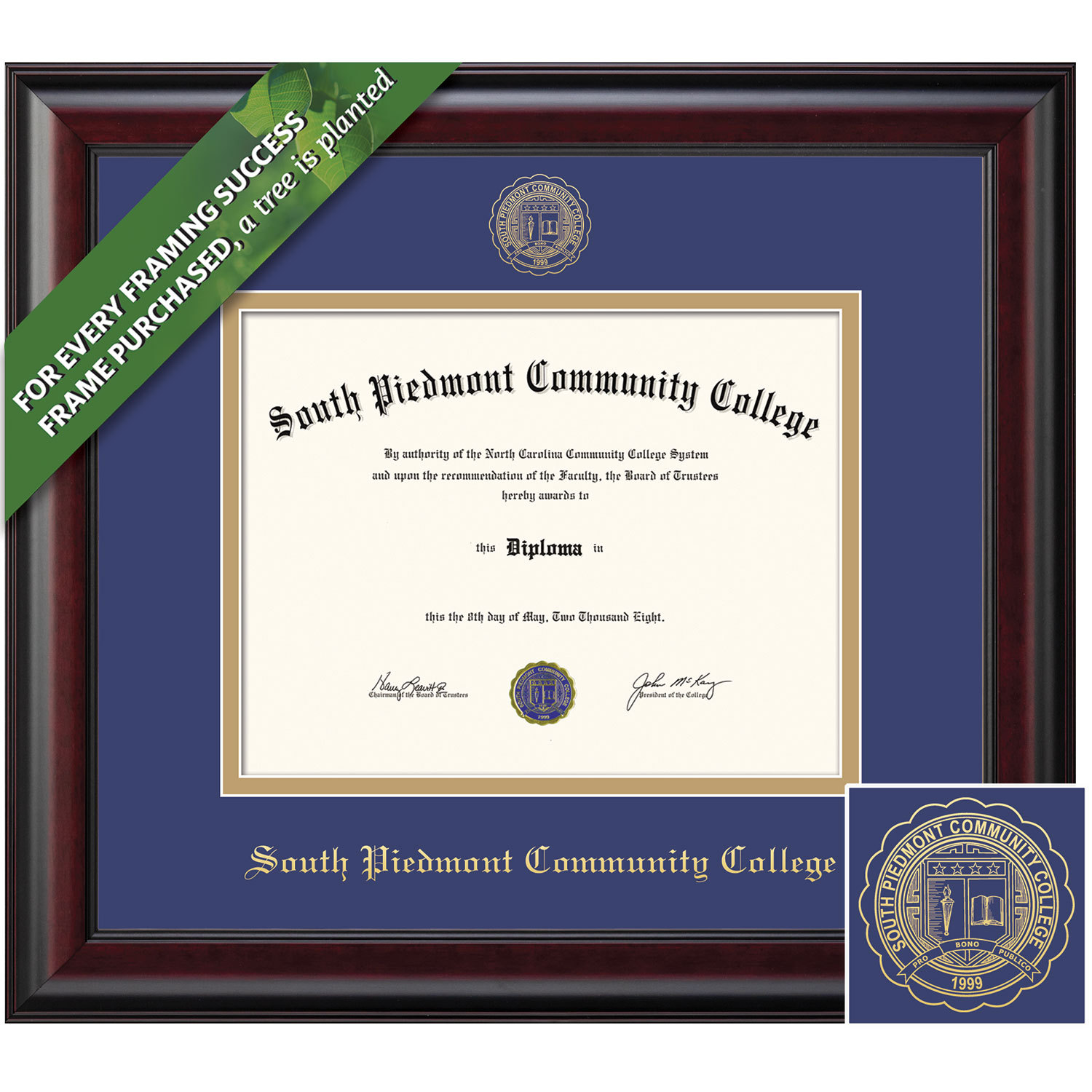 Framing Success 8.5 x 11 Classic Gold Embossed School Seal Associates Diploma Frame