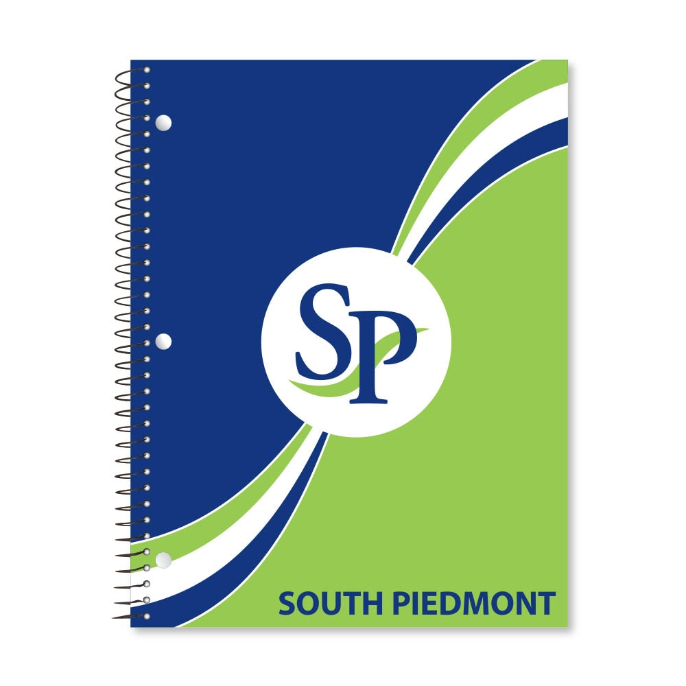 Digi Curve Divide 1 Subject 11"x8.5" 70 Count College Ruled Spiral Notebook