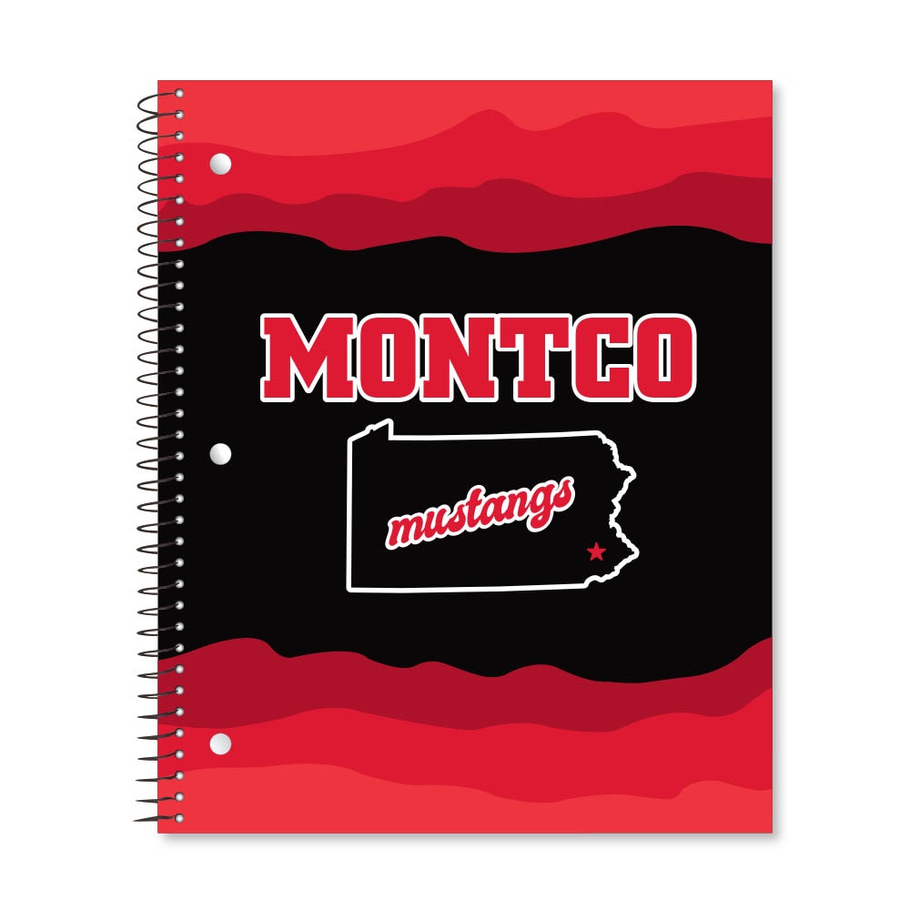 Digi State Outline 3 Subject 11"x9" College Ruled Spiral Notebook
