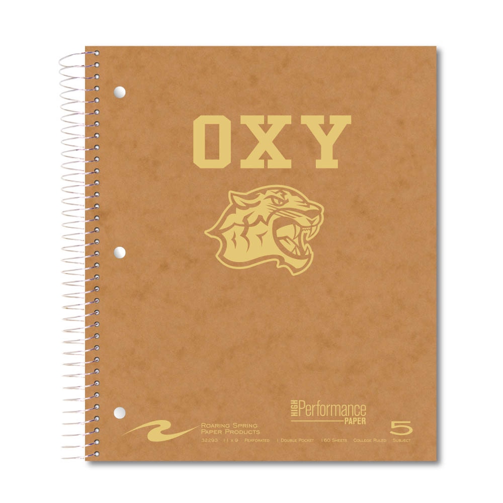 Roaring Premium 5 Subject Notebook, 8.5x11 College Ruled 20lb Paper, Pressboard Foil Cover