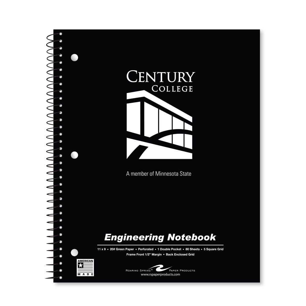 School Spirit Engineering Notebook, Green Tint 20# Paper with 1 Double Pocket
