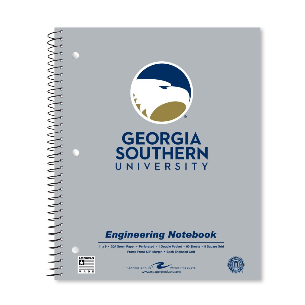 School Spirit Engineering Notebook, Green Tint 20# Paper with 1 Double Pocket