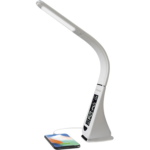 iHome PowerLight Flex Foldable LED Lamp with USB Charging & Alarm Clock