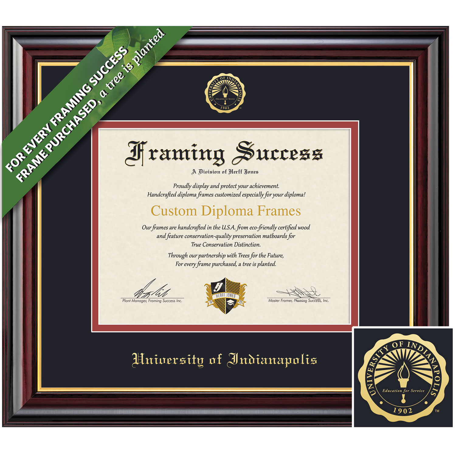 Framing Success 8.5 x 11 Windsor Gold Embossed School Seal Bachelors Masters Doctorate Diploma Frame