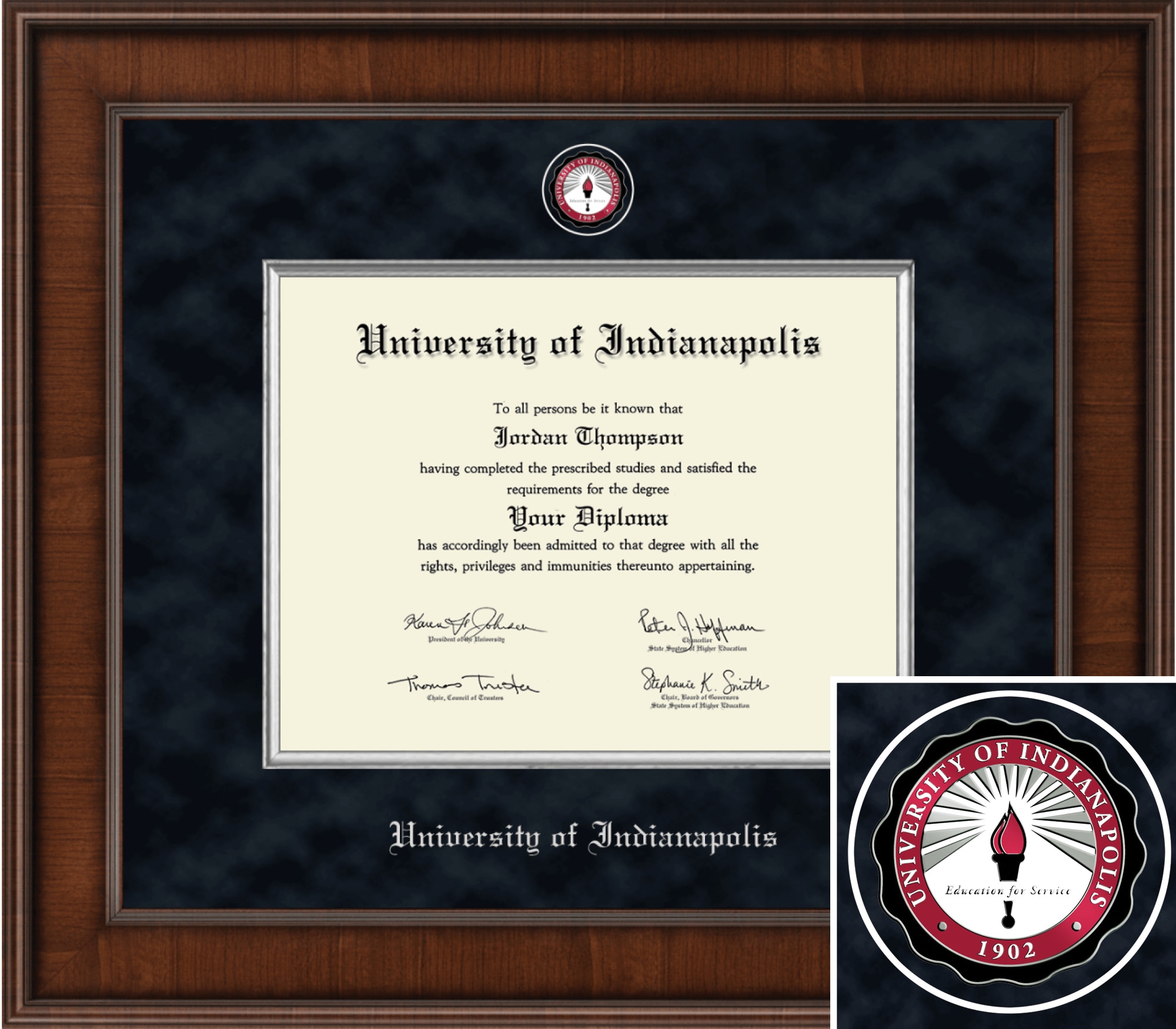 Church Hill Classics Presidential 8.5x11 Walnut Diploma Frame