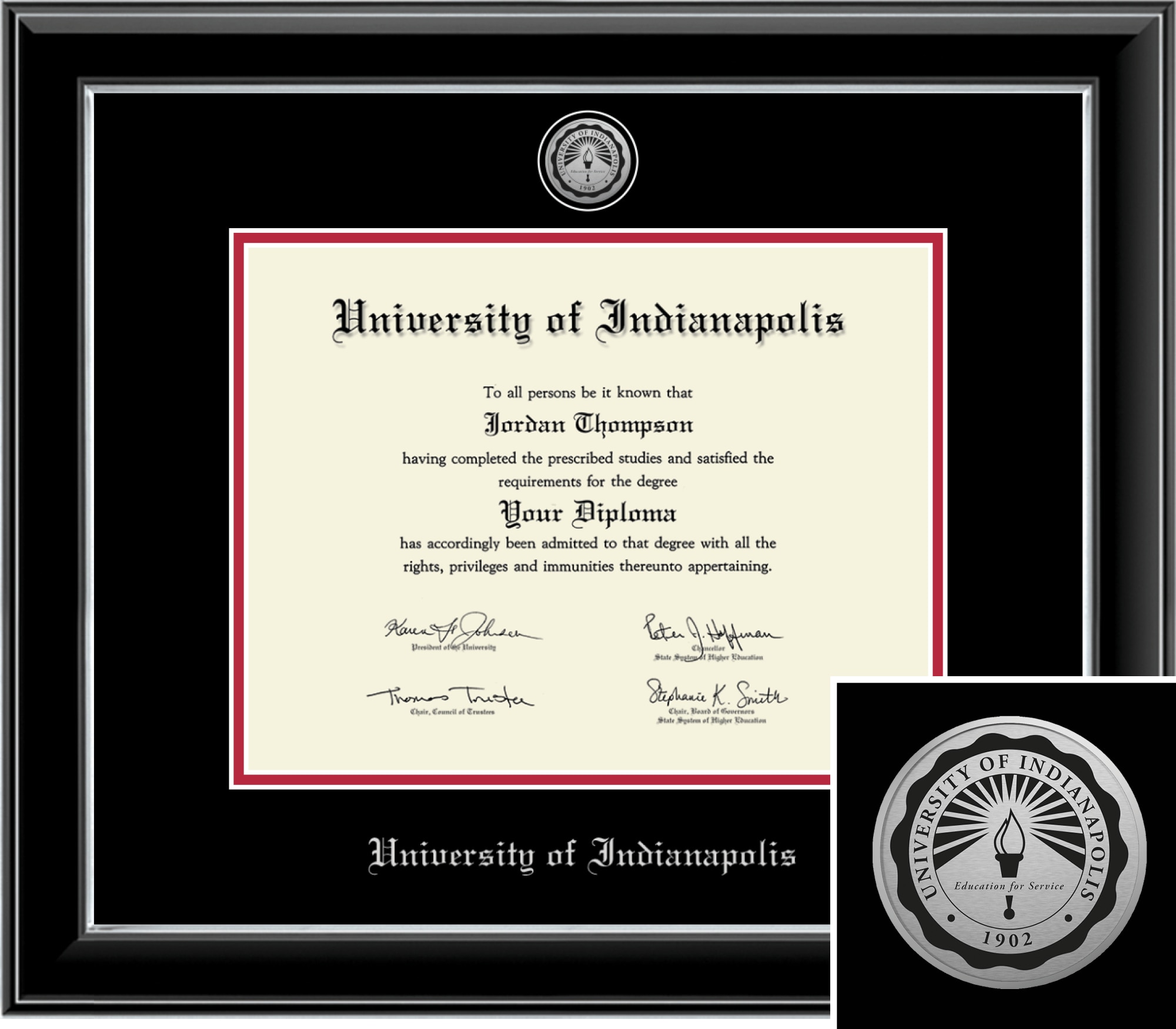 Church Hill Classics Engraved 8.5x11 Black Diploma Frame