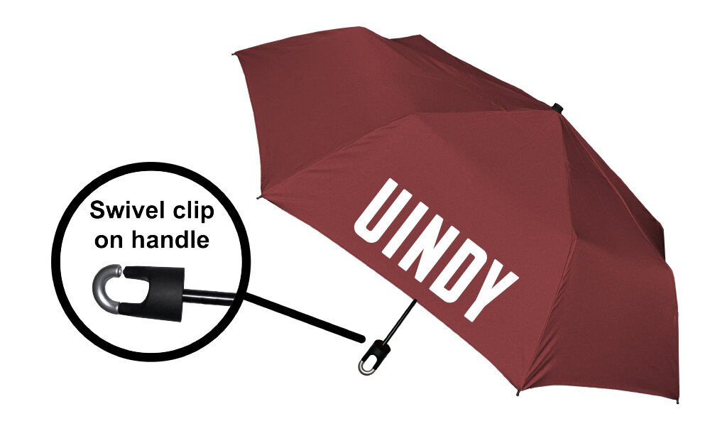 Storm Clip Mini Folding Emblematic Solid Umbrella 42" Coverage
