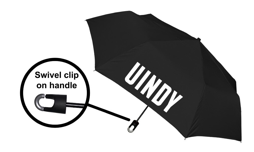 Storm Clip Mini Folding Emblematic Solid Umbrella 42" Coverage