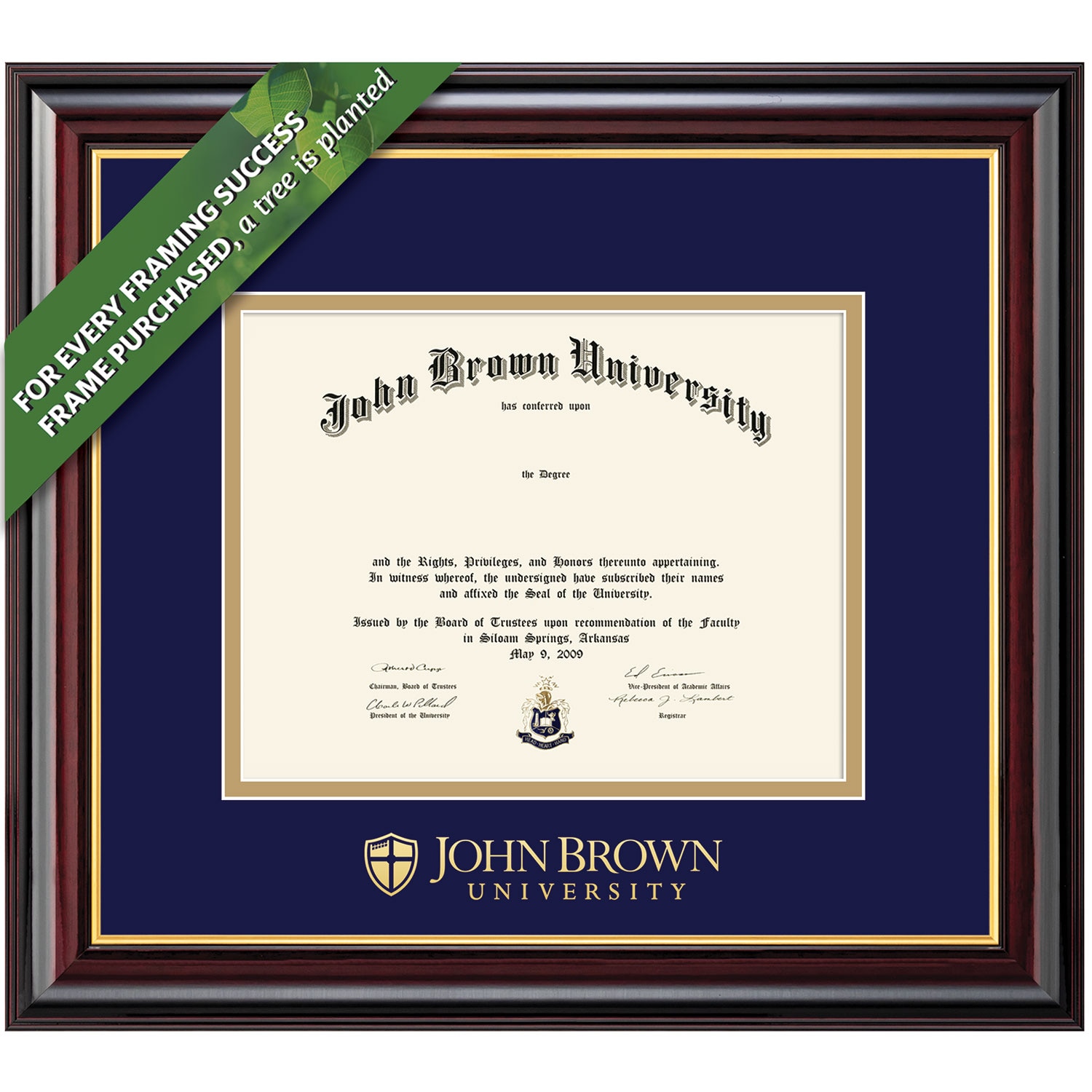 Framing Success 8.5 x 11 Windsor Gold Embossed School Name Bachelors Masters Diploma Frame