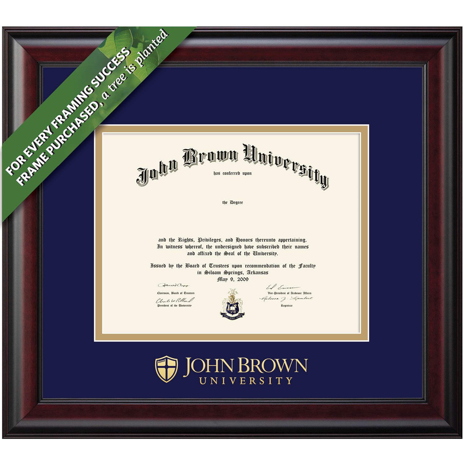 Framing Success 8.5 x 11 Classic Gold Embossed School Name Bachelors Masters Diploma Frame