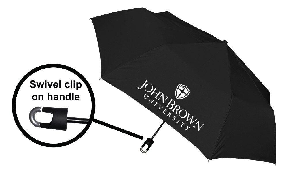 Storm Clip Mini Folding Emblematic Solid Umbrella 42" Coverage