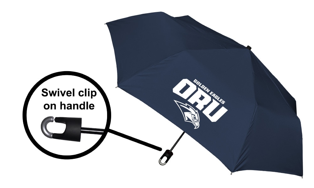 Storm Clip Mini Folding Emblematic Solid Umbrella 42" Coverage