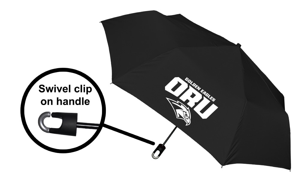 Storm Clip Mini Folding Emblematic Solid Umbrella 42" Coverage