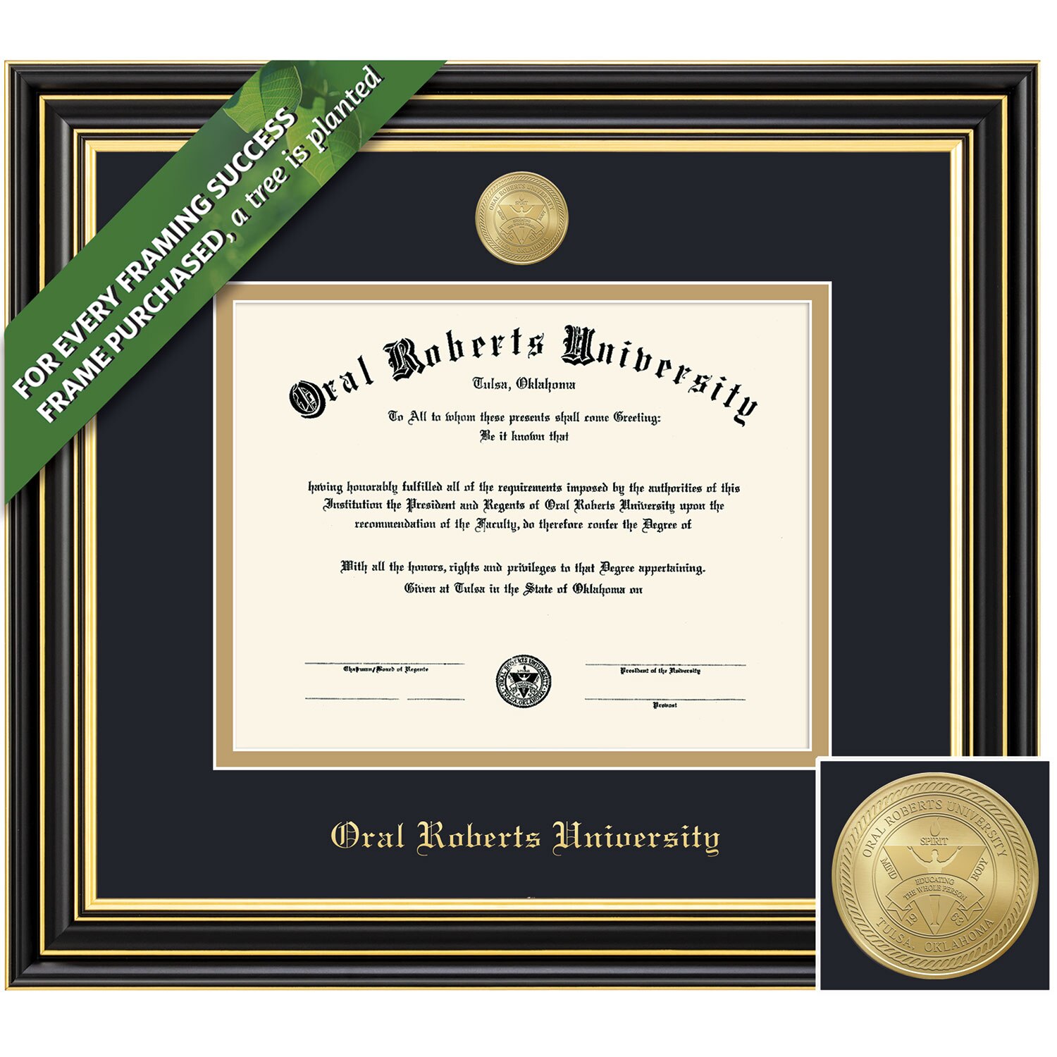 Framing Success 8.5 x 11 Prestige Gold Medallion Bachelors Diploma Frame