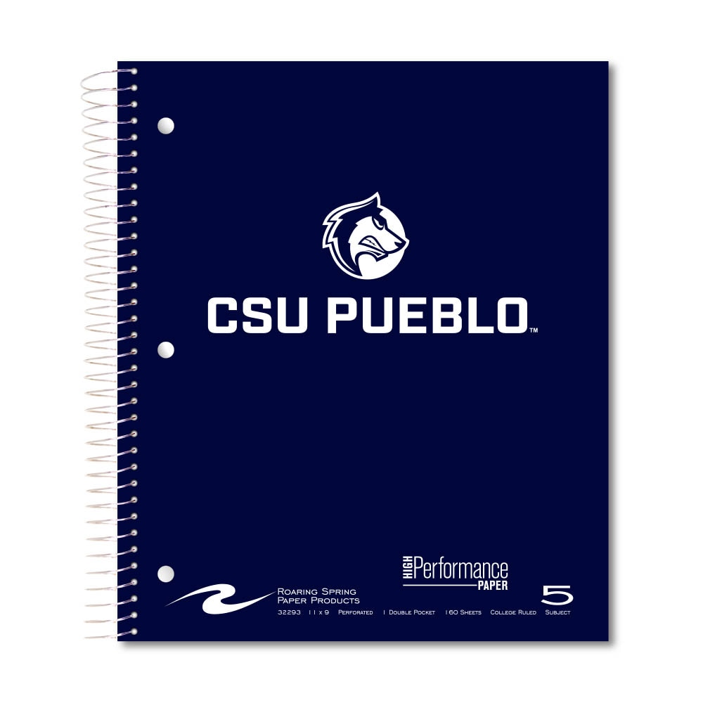 Roaring Premium 5 Subject Notebook, 8.5x11 College Ruled 20lb Paper, Pressboard Foil Cover