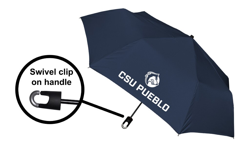 Storm Clip Mini Folding Emblematic Solid Umbrella 42" Coverage