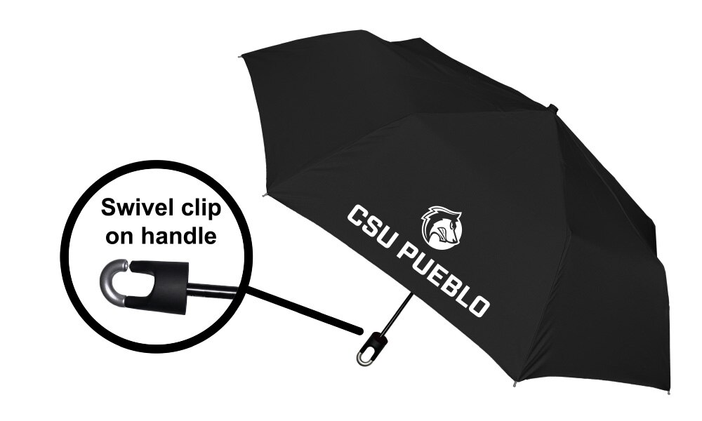 Storm Clip Mini Folding Emblematic Solid Umbrella 42" Coverage