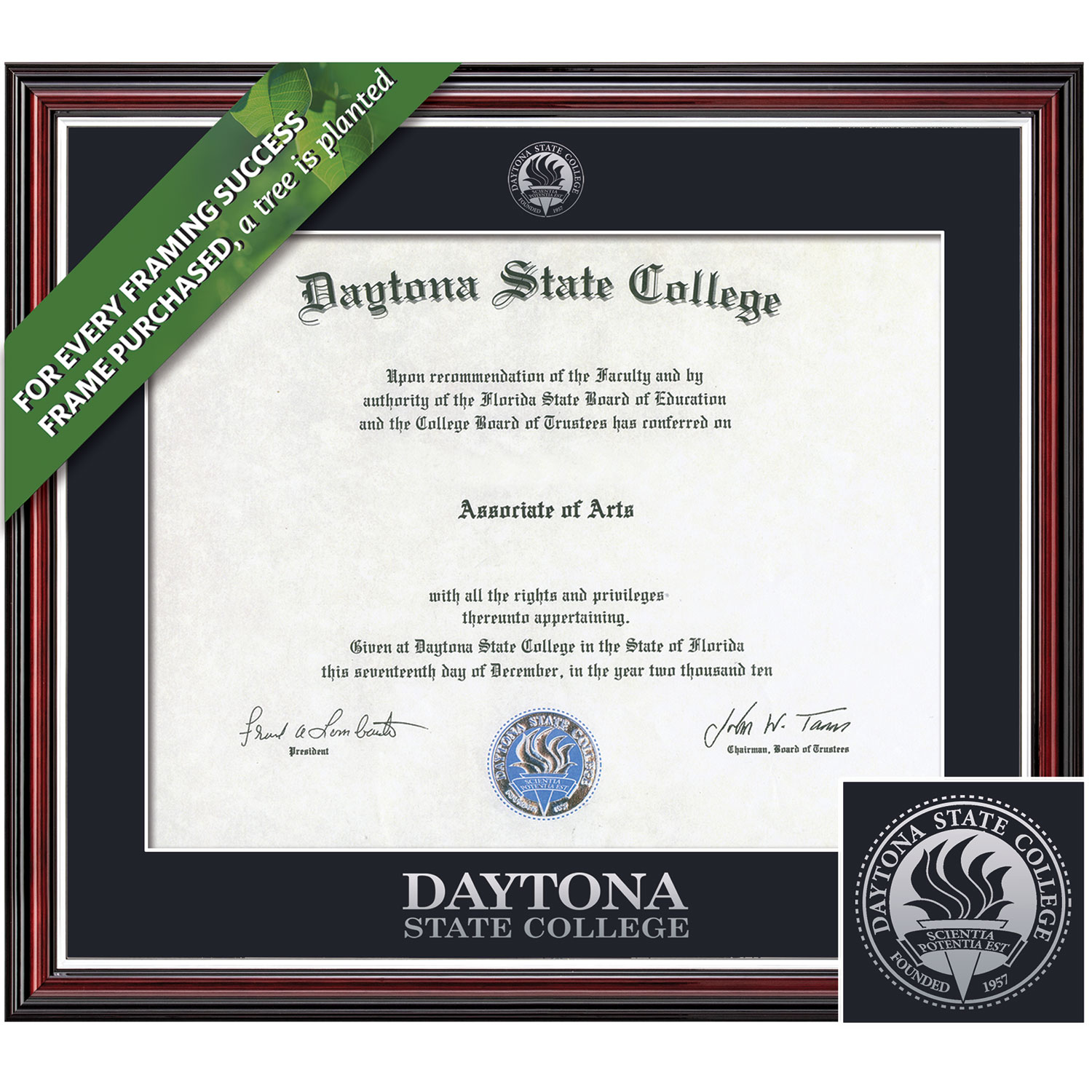 Framing Success 8.5 x 11 Scholastic Silver Embossed School Seal Associates Diploma Frame
