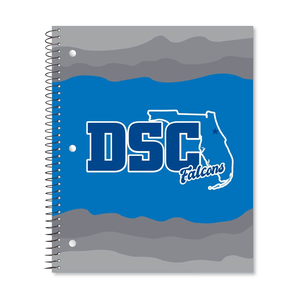Digi State Outline 3 Subject 11"x9" College Ruled Spiral Notebook