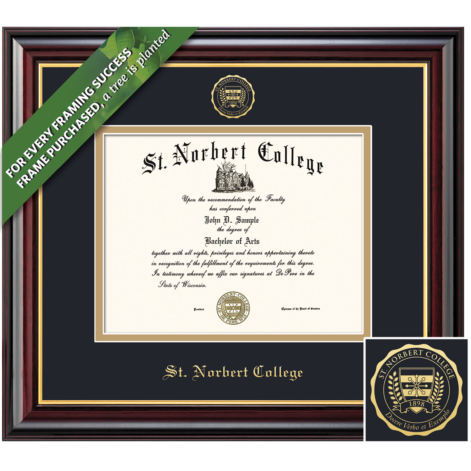 Framing Success 8.5 x 11 Windsor Gold Embossed School Seal Bachelors Masters Diploma Frame