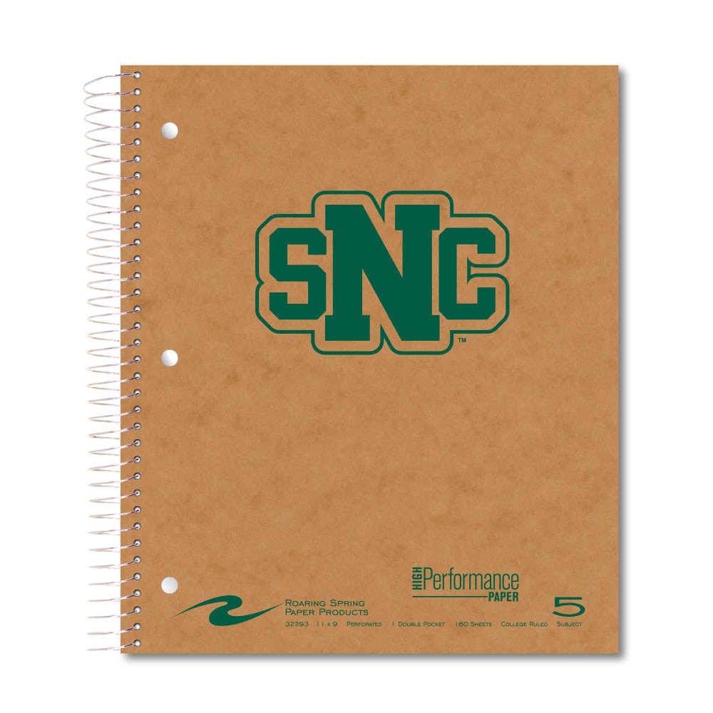 Roaring Premium 5 Subject Notebook, 8.5x11 College Ruled 20lb Paper, Pressboard Foil Cover