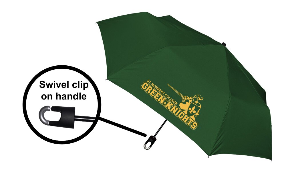 Storm Clip Mini Folding Emblematic Solid Umbrella 42" Coverage