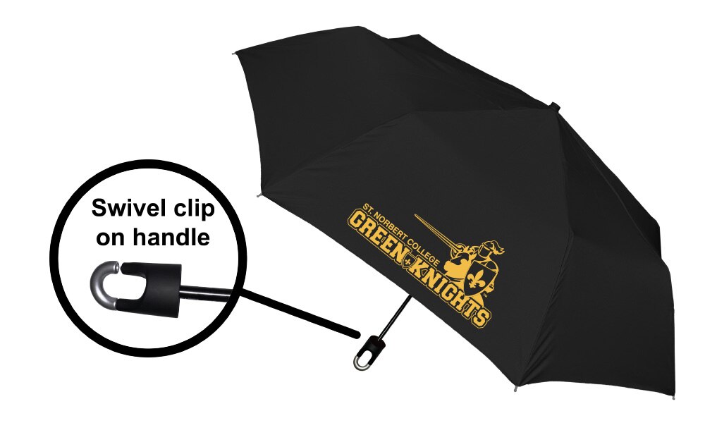 Storm Clip Mini Folding Emblematic Solid Umbrella 42" Coverage