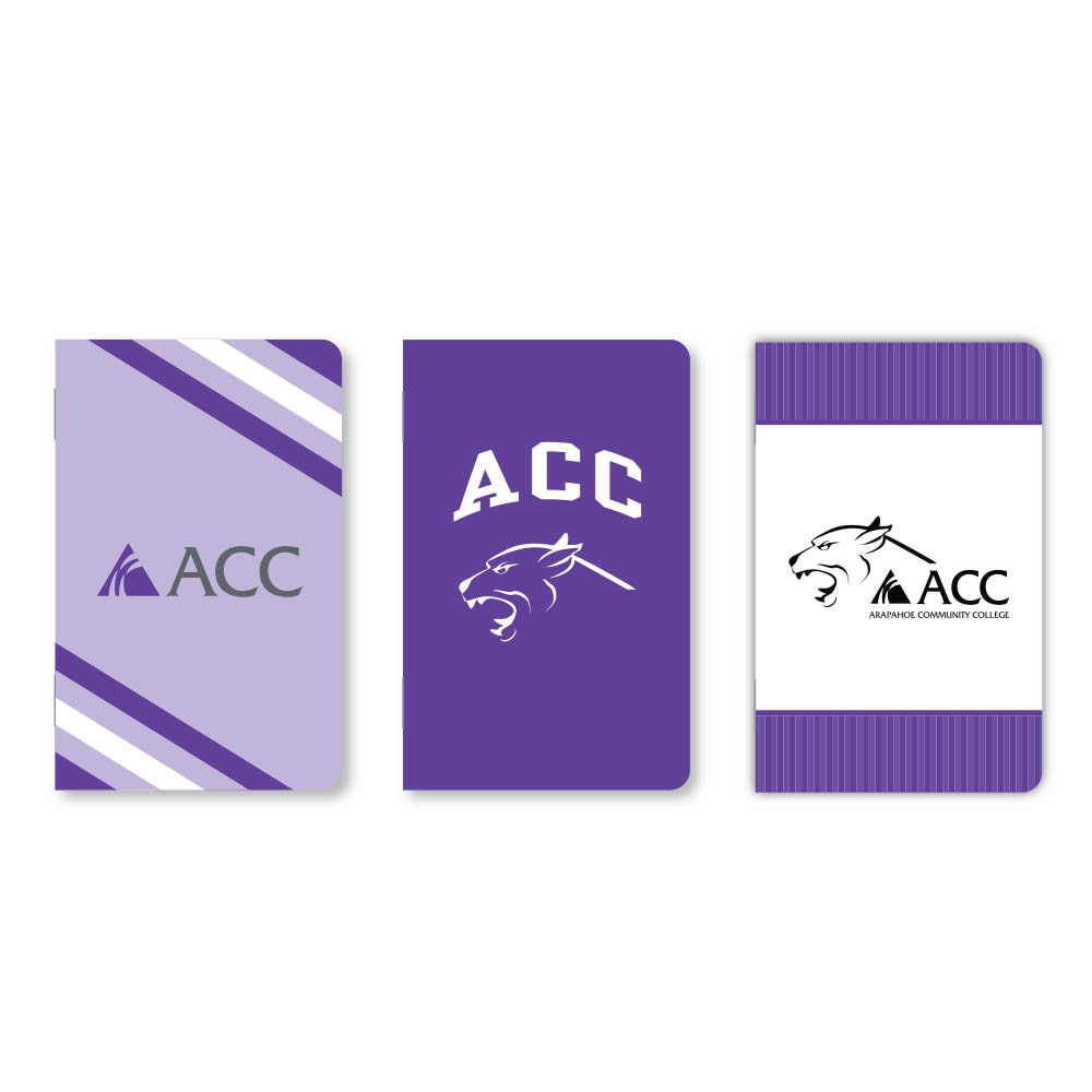 Set of 3 School Spirit Pocket Sized Mini Notebooks