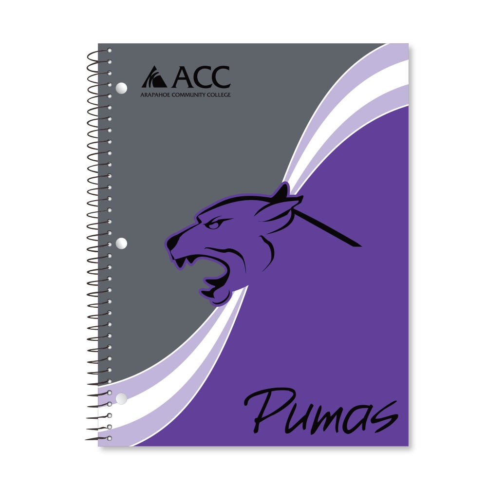 Digi Curve Divide 1 Subject 11"x8.5" 70 Count College Ruled Spiral Notebook