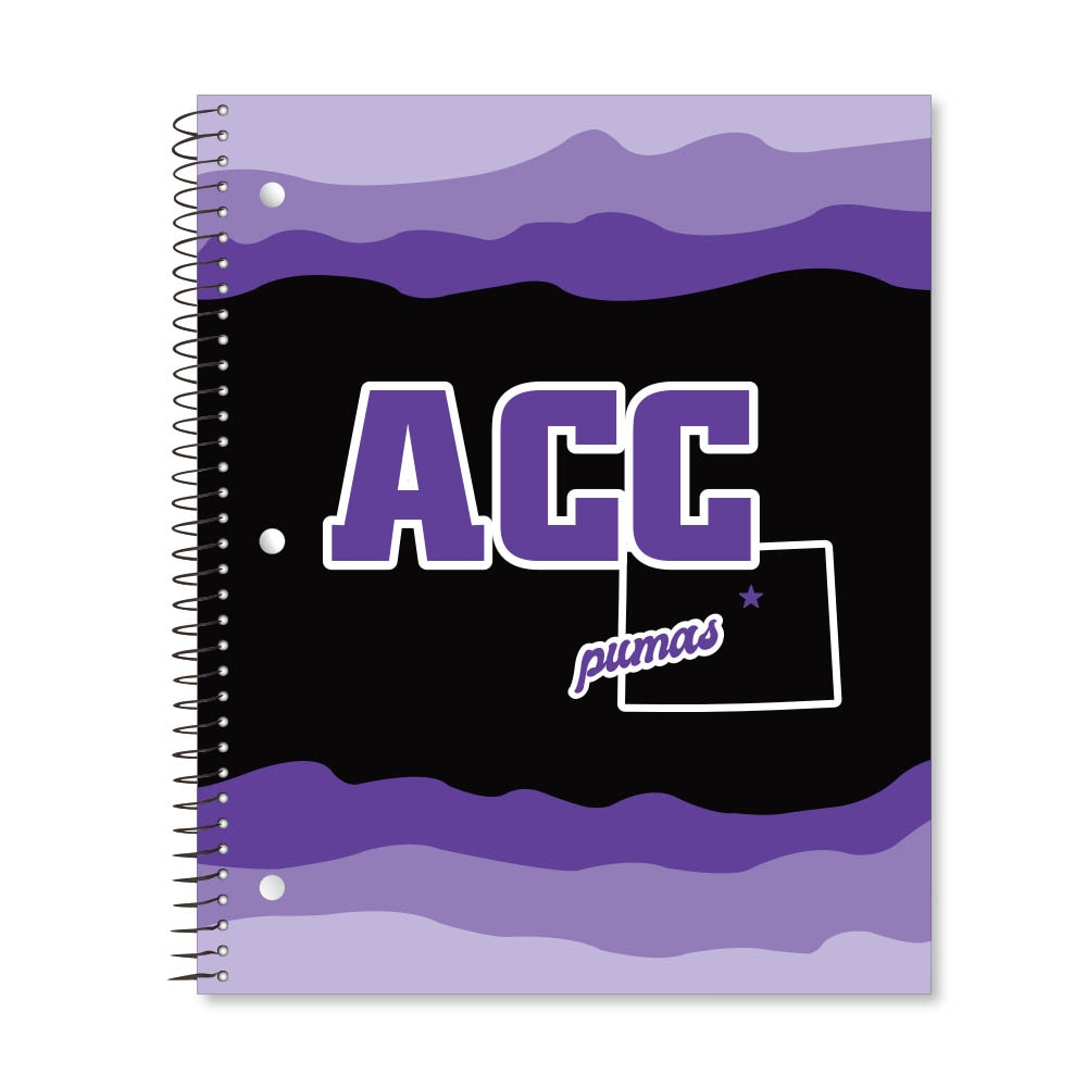 Digi State Outline 3 Subject 11"x9" College Ruled Spiral Notebook