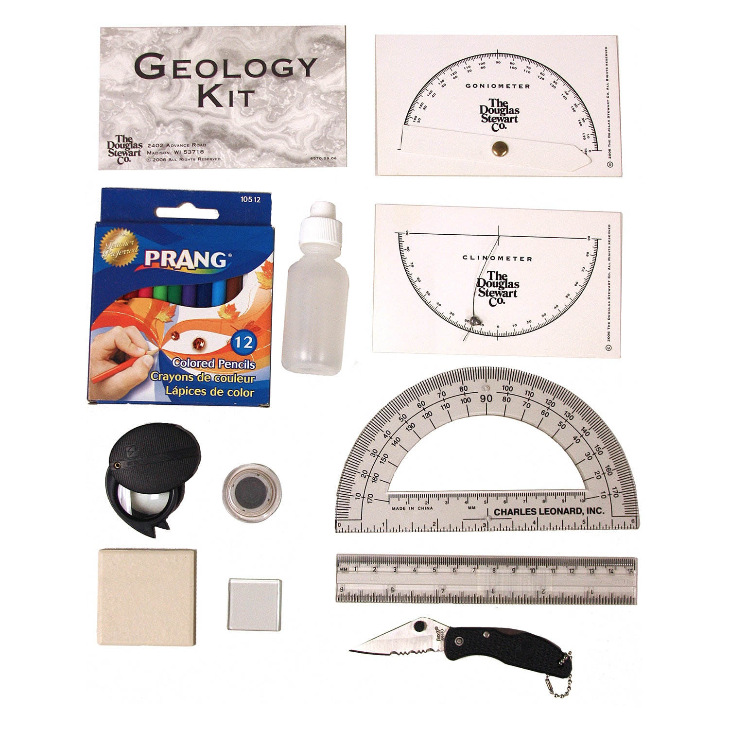 geology lab kit 11 pc pouch