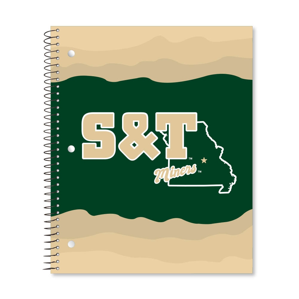 Digi State Outline 3 Subject 11"x9" College Ruled Spiral Notebook