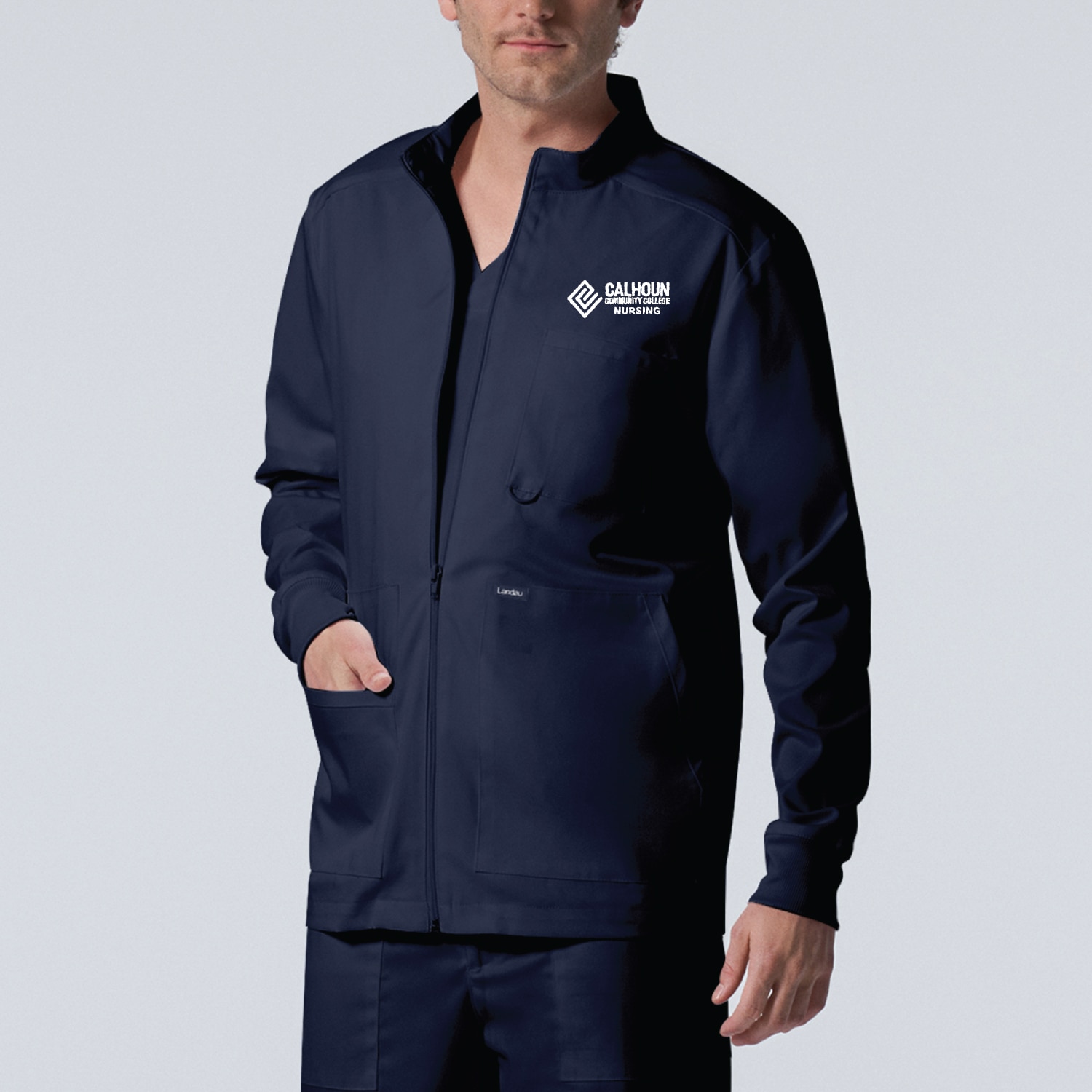 Proflex Mens Zip Front Scrub Jacket (LJ702 Logoed)