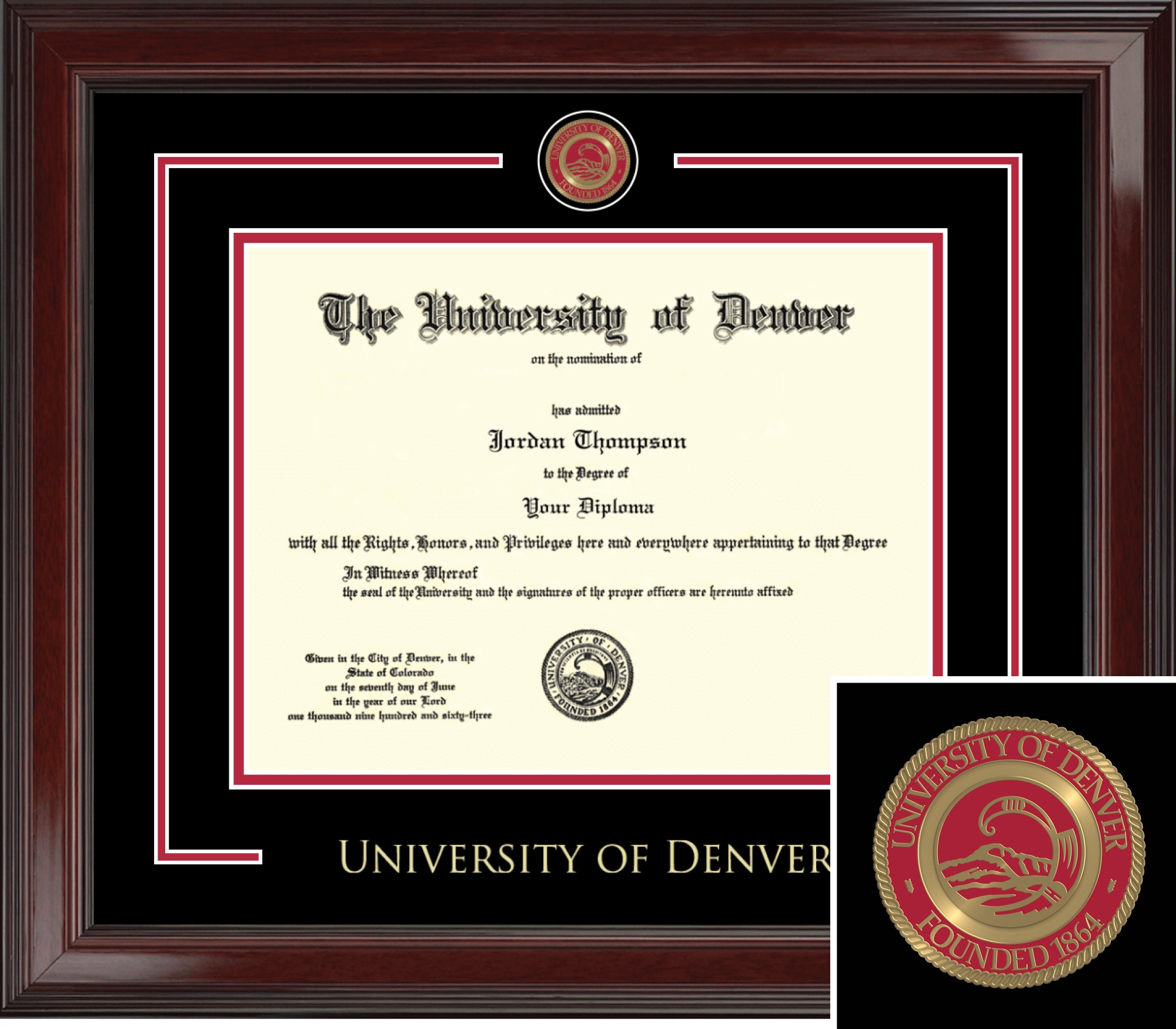 Church Hill Classics Showcase 8.5x11 Cherry Diploma Frame