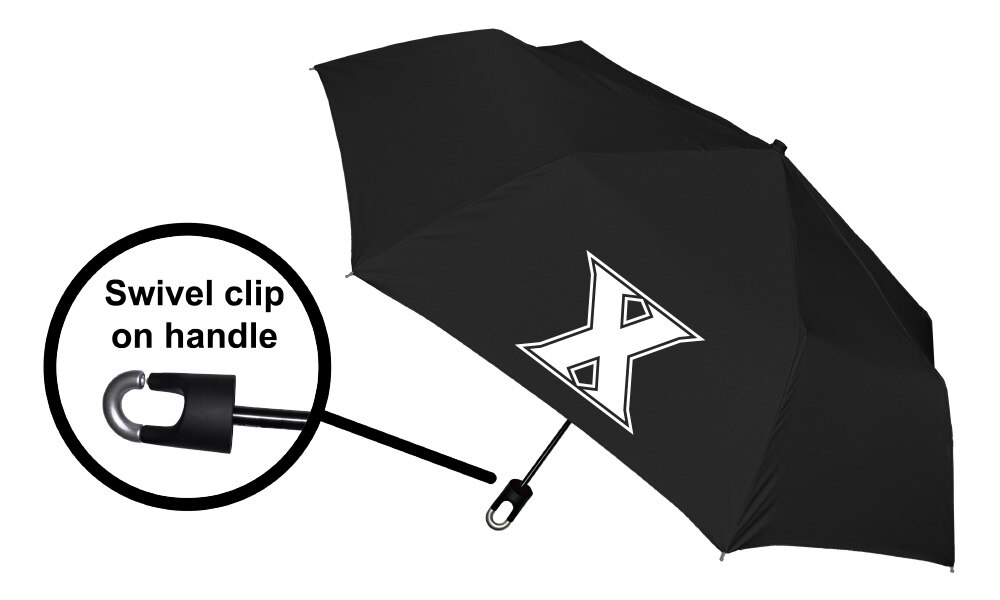 Storm Clip Mini Folding Emblematic Solid Umbrella 42" Coverage