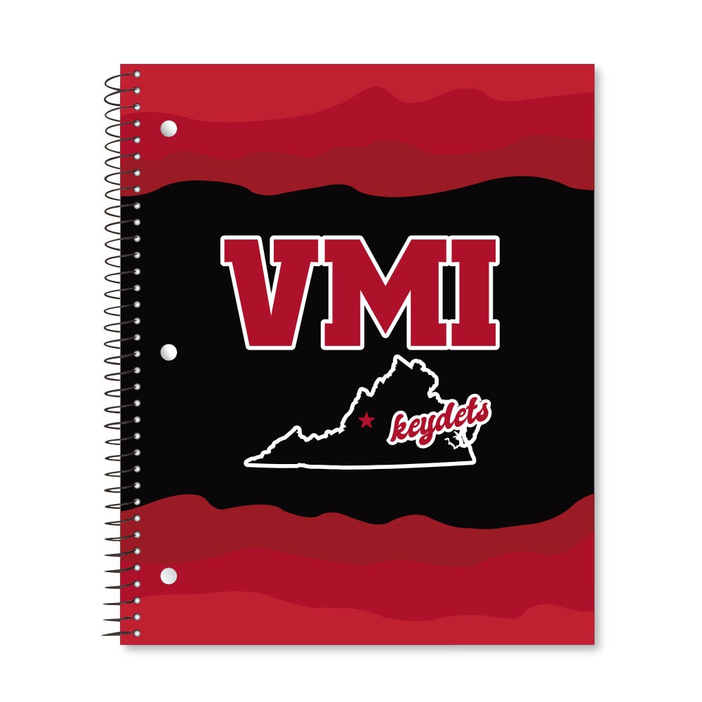 Digi State Outline 3 Subject 11"x9" College Ruled Spiral Notebook