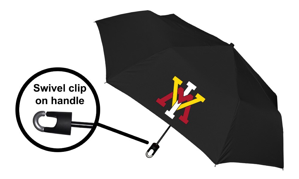 Storm Clip Mini Folding Emblematic Solid Umbrella 42" Coverage