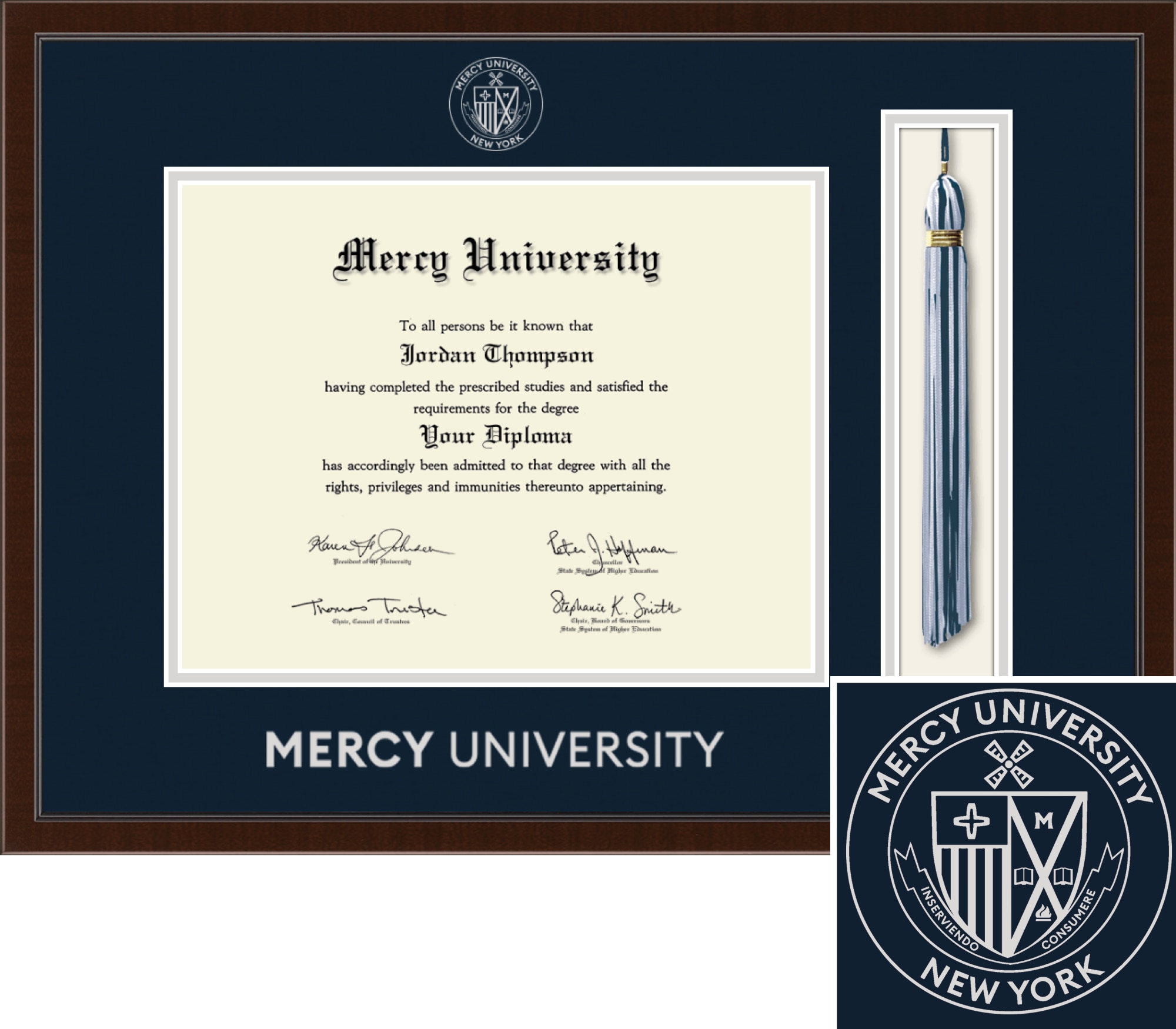Church Hill Classics Tassel 8.5x11 Walnut Diploma Frame