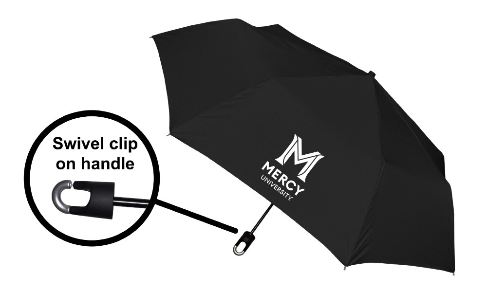 Storm Clip Mini Folding Emblematic Solid Umbrella 42" Coverage