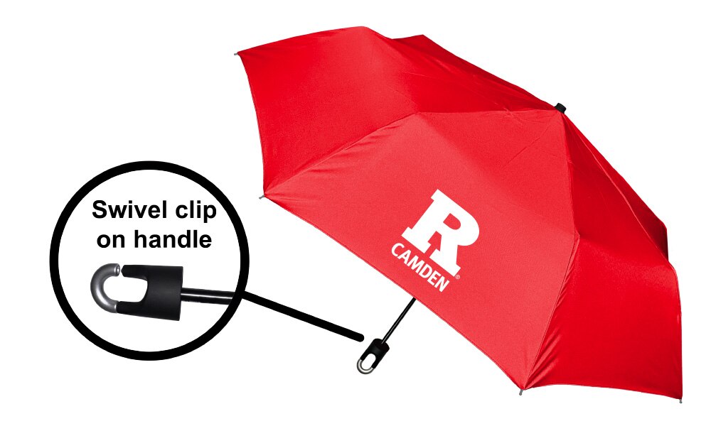 Storm Clip Mini Folding Emblematic Solid Umbrella 42" Coverage